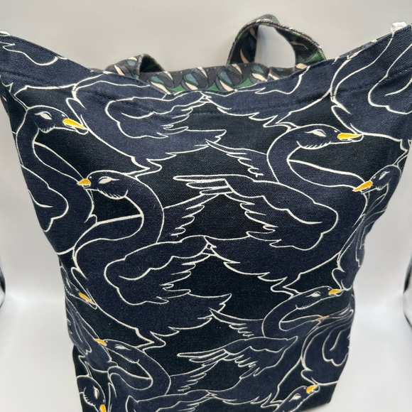 Tory Burch Swan Print Canvas Tote - Picture 4 of 10